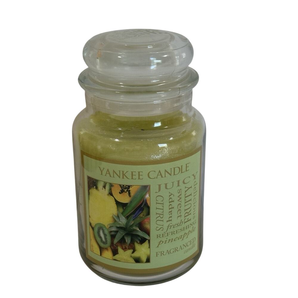 Yankee Candle Juicy, Citrus, Fruity, Refreshing Pineapple Candle Large Jar 22oz